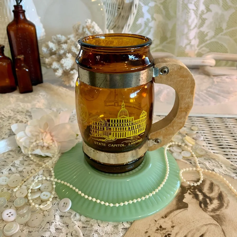 Vintage Amber Glass Stein🍺 - Picture 5 of 15